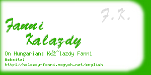 fanni kalazdy business card